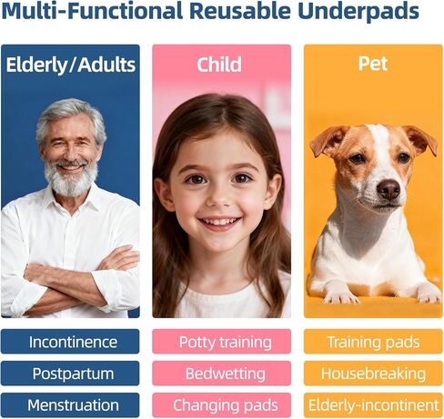 Washable Bed Pads 35"x60" Pack of 2 - Heavy Absorbency Reusable Underpads Pads for Adults Elderly, Waterproof Incontinence Pee Pads for Bed Couch in Saudi Arabia