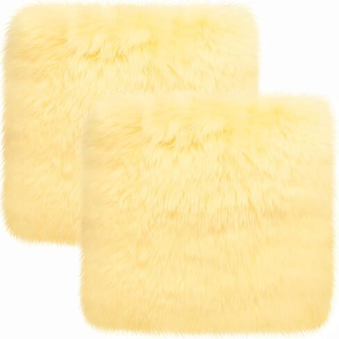 QGHPY 2Pack 100% Medical Natural Sheepskin Seat Cushions 17.7 x 17.7 in. Medical Wool Cushions for Skin Care and bedsores, Moisture-Wicking and Breathable, Relieve Pain and discomfort. in Saudi Arabia