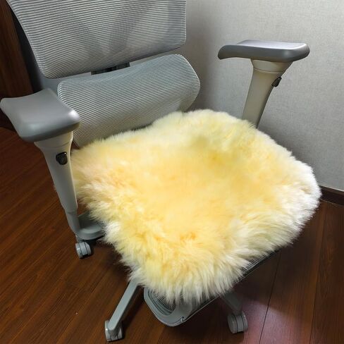 QGHPY 2Pack 100% Medical Natural Sheepskin Seat Cushions 17.7 x 17.7 in. Medical Wool Cushions for Skin Care and bedsores, Moisture-Wicking and Breathable, Relieve Pain and discomfort. in Saudi Arabia