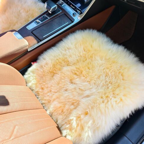 QGHPY 2Pack 100% Medical Natural Sheepskin Seat Cushions 17.7 x 17.7 in. Medical Wool Cushions for Skin Care and bedsores, Moisture-Wicking and Breathable, Relieve Pain and discomfort. in Saudi Arabia