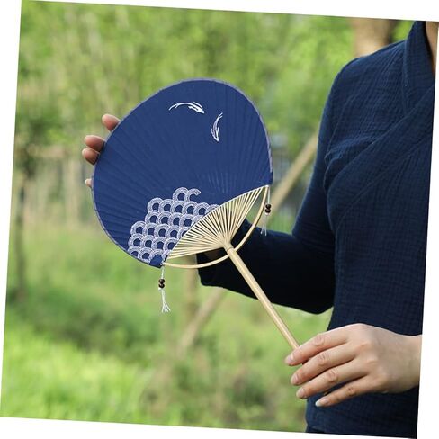 Toyvian Japanese Round Fan Handmade Fan for Women for Summer for Weddings and Classical Dance in Saudi Arabia