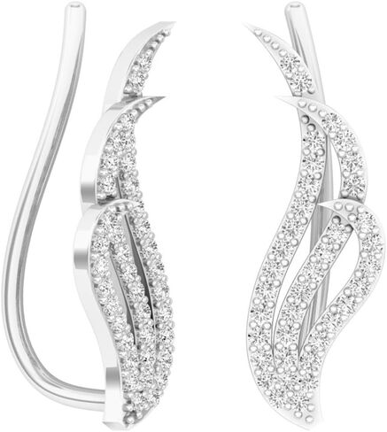 مجموعة Dazzlingrock 0.40 قيراط (ctw) أقراط متسلقة مكعبة من الزركونيا للسيدات، من الفضة الاسترليني in Saudi Arabia