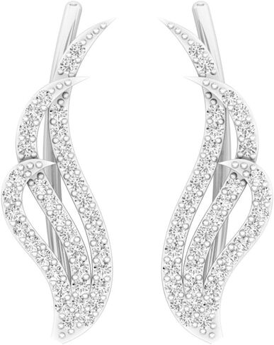 مجموعة Dazzlingrock 0.40 قيراط (ctw) أقراط متسلقة مكعبة من الزركونيا للسيدات، من الفضة الاسترليني in Saudi Arabia