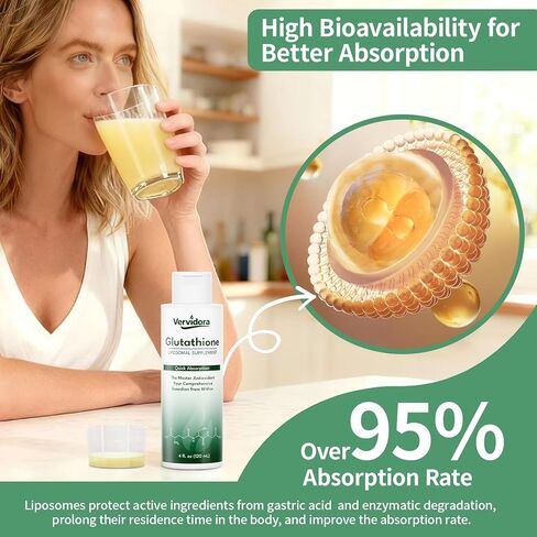 Liposomal Glutathione, High Absorption Liquid Glutathione Supplement, Support Natural Detoxification, Antioxidant, Improve Skin Health, Enhance Immunity, 4 Fl Oz in Saudi Arabia