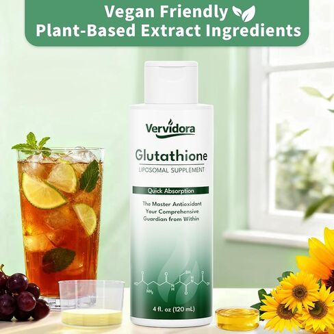 Liposomal Glutathione, High Absorption Liquid Glutathione Supplement, Support Natural Detoxification, Antioxidant, Improve Skin Health, Enhance Immunity, 4 Fl Oz in Saudi Arabia