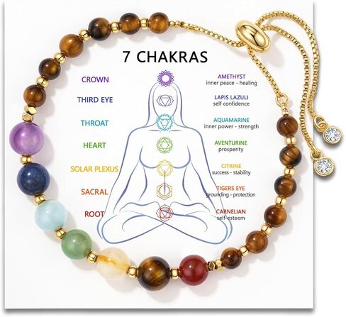7 Chakra Bracelets for Women – Crystals and Healing Stones, Yoga & Meditation Relax Anxiety Crystal Bracelet, Birthday Mothers Day Christmas Retirement Gifts for Mom, Sister, Friend, Grandma in Saudi Arabia