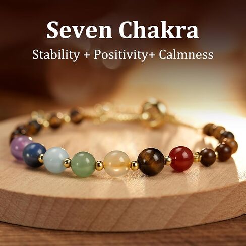 7 Chakra Bracelets for Women – Crystals and Healing Stones, Yoga & Meditation Relax Anxiety Crystal Bracelet, Birthday Mothers Day Christmas Retirement Gifts for Mom, Sister, Friend, Grandma in Saudi Arabia