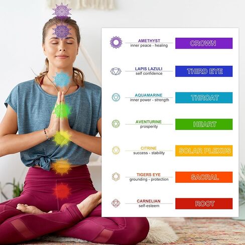7 Chakra Bracelets for Women – Crystals and Healing Stones, Yoga & Meditation Relax Anxiety Crystal Bracelet, Birthday Mothers Day Christmas Retirement Gifts for Mom, Sister, Friend, Grandma in Saudi Arabia