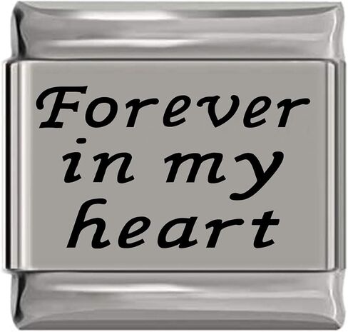 NewCharms Forever in my Heart Laser Engraved Italian Charm (9mm Standard Size) in Saudi Arabia