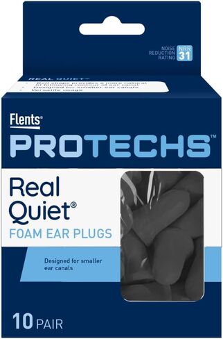 Flents Protechs Real Quiet Foam Ear Plugs for Small Ear Canals, Soft, Comfortable Hearing Protection for Sleep, Work, Travel & Loud Noise, NRR 31, Easy to Use, Blue, 10 Pairs in Saudi Arabia