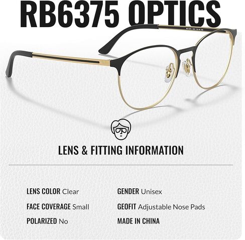نظارة Ray-Ban RB6375 معدنية على شكل فانتوس مع مجموعة النظارات الرسمية in Kuwait