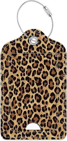 Luggage Tags,The Beauty of Leopard Print Design, Double-Sided Privacy Cover ID Labels with Stainless Steel Loop and Address Card for Travel Bag Suitcase in Saudi Arabia