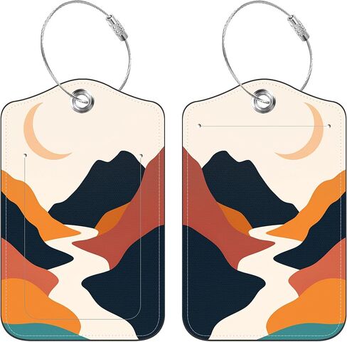 2 Pack Colorful Dinosaurs Eggs Luggage Tags,with Stainless Steel Loop and Privacy Cover,Quick Identification ID Label,PU Leather Luggage Tags Suitable for Travel Bag Tags in Saudi Arabia