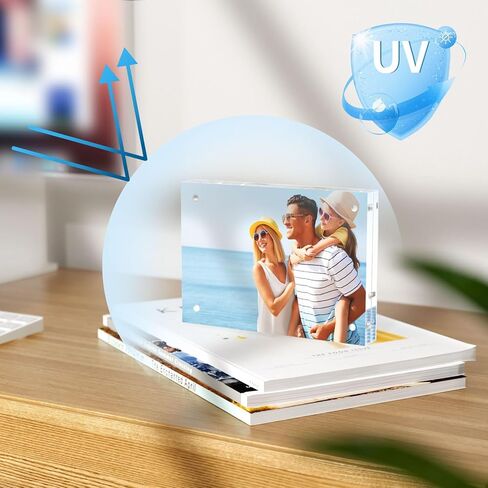 Acrylic 4x6 Picture Frame, 3 Pack Clear Magnetic Picture Frames, Double Sided 4 x 6 Photo Frame,Frameless Postcard Frame, Desk Picture Frames for Office in Saudi Arabia