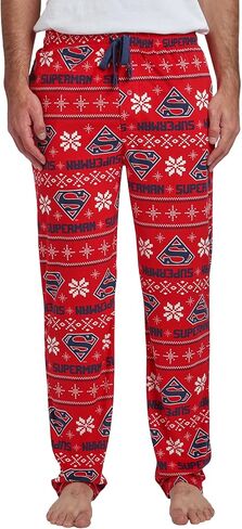 Superman All-Over Print Men's Lightweight Plush Fleece Sleep Pajama Pants in Saudi Arabia