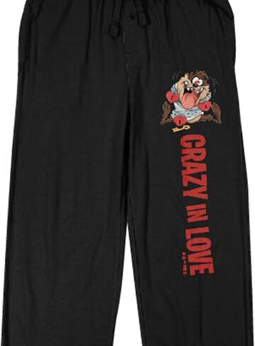 Looney Tunes Taz Crazy In Love Men's Black Sleep Pajama Pants in Saudi Arabia