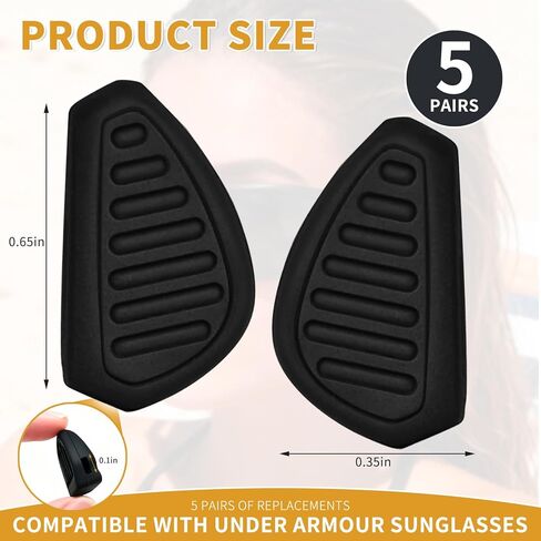 5 أزواج من وسادات الأنف للنظارات الشمسية، قطعة أنف بديلة متوافقة مع النظارات الشمسية تحت الدرع، سيليكون ناعم، نمط دفع سهل الارتداء، غير قابلة للانزلاق ومريحة، وسادات أنف بديلة للنظارات الشمسية in Kuwait