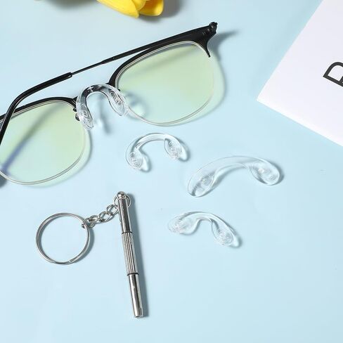 15 Pcs Eyeglasses Nose Pads, Saddle Bridge Nose Pads Soft Silicone Screw-in Eyeglass Nose-Piece for Eye Glasses Sunglass Eyewear Repair in Saudi Arabia