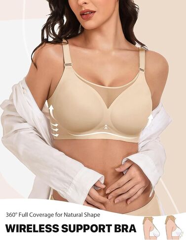 Avidlove Wireless Bras for Women Seamless Push Up Full Coverage Bra Mesh Comfy Bralette Tshirt Everyday Bras in Saudi Arabia