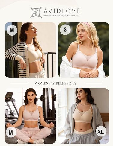 Avidlove Wireless Bras for Women Seamless Push Up Full Coverage Bra Mesh Comfy Bralette Tshirt Everyday Bras in Saudi Arabia