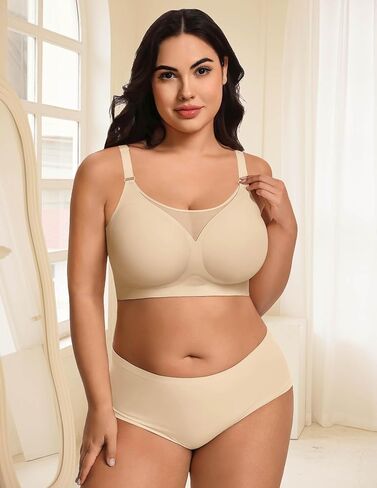 Avidlove Wireless Bras for Women Seamless Push Up Full Coverage Bra Mesh Comfy Bralette Tshirt Everyday Bras in Saudi Arabia
