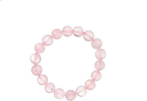 10mm Shiny Round Rose Quartz Stretch Bracelet in Various Lengths (7, 7.5, 8 Inches) in Saudi Arabia