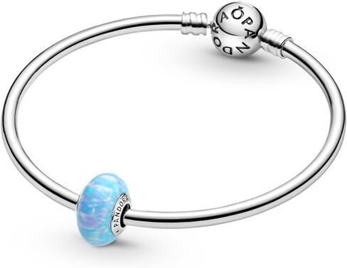 PANDORA Opalescent Ocean Blue Charm سوار Charm Moments أساور - مجوهرات نسائية مذهلة - هدية للنساء - مصنوعة من الفضة الاسترليني وأوبال من صنع الإنسان، بدون صندوق هدايا in Kuwait