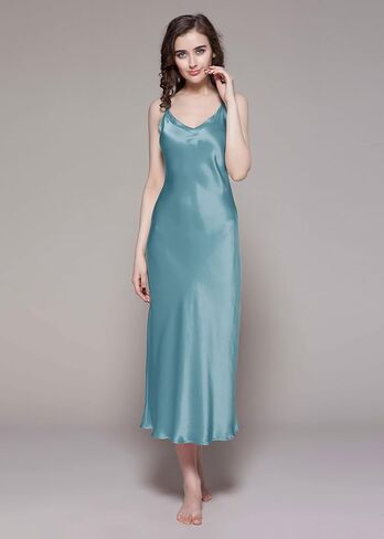 LilySilk Silk Nightgown for Women Mulberry Silk Maxi Fitted Dress Long Flowy for Spring Summer in Saudi Arabia