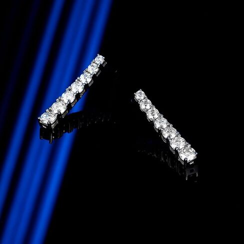 7 Stones Full Moissanite Earrings Dangle Diamond Earrings for Women Moissanite Earrings Dangle Women's Drop&Dangle Earrings Sterling Silver Wedding Earrings for Brides WIth GRA in Saudi Arabia