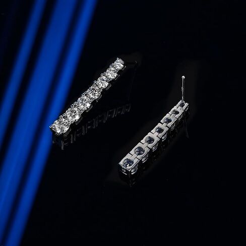 7 Stones Full Moissanite Earrings Dangle Diamond Earrings for Women Moissanite Earrings Dangle Women's Drop&Dangle Earrings Sterling Silver Wedding Earrings for Brides WIth GRA in Saudi Arabia