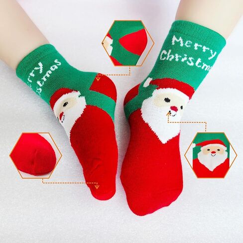 Christmas Socks for Boys Girls 5 Pairs Xmas Sock for Unisex Toddler Baby Holiday Carnival Sock Kids Santa Socks in Saudi Arabia
