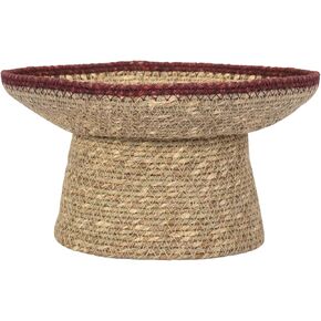 وعاء لاجينا المزخرف - وعاء مزخرف مصنوع يدويًا من عشب القمر - وعاء مفاتيح من الألياف الطبيعية، سلة فواكه، تخزين للمدخل، المطبخ وديكور المنزل البوهيمي - زخرفة كستنائية 7 بوصة in Kuwait