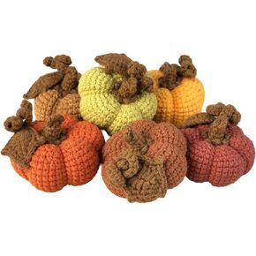 Crochet Mini Pumpkins Set of 6, Fall Decor, Thanksgiving Autumn Home Decoration, Handmade Farmhouse Decorative Cute Pumpkins, Gifts for Women Friend, Table Centerpiece Bowl Filler in Saudi Arabia