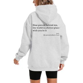 Dear Person Behind Me You Are Enough Hoodie for Women Teen Girls Oversized Aesthetic Graphic Sweatshirt Pullover Top in Kuwait