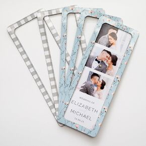 Magnetic Frames For 2x6 Photo Booth Strips – Set of 5 – White, Black, or Floral Design Photo Picture Holders – Magnetic Paper Cutout for Photobooth Photos – Simple Slim Frames for Fridge, Locker, or Party Keepsakes (5, BLACK) in Saudi Arabia