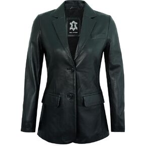 Leather Blazer Women - Casual Button Down Coat Style Real Lambskin Womens Leather Jacket in Kuwait