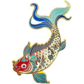RCWG Lucky Pin, Chinese Koi Fish, Funny Button Pin, Chinese Aesthetic Enamel Lapel Pin for Backpacks, Jackets, Hats, Kids, Girls. Attract Positive Energies Wealth, Health, Luck and Peace in Kuwait