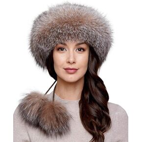 عصابة رأس من فرو الثعلب الكريستالي مع بوم بومس in Kuwait