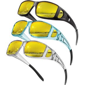 Night-Vision-Driving-Glasses Men Women Over-the-Glasses: Anti Glare Polarized Wrap-Around Night Vision Glasses in Saudi Arabia