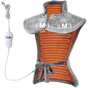 وسادة تدفئة لتدليك الرقبة والأكتاف والظهر، وسادة تدفئة كهربائية كبيرة مقاس 24 بوصة × 35 بوصة لتخفيف آلام الظهر مع 3 مستويات للحرارة، 4 إعدادات للتدليك، إيقاف تلقائي لمدة ساعتين، محركان للتدليك، رمادي in Kuwait