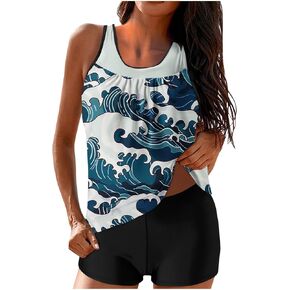 Two Piece Tankini Swimsuits for Women 2026 Tummy Control Bathing Suit with Shorts Athletic Swimwear in Kuwait