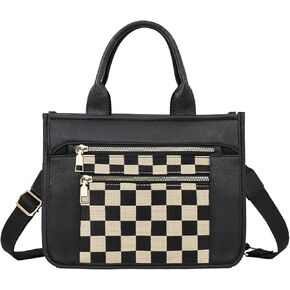 حقيبة كروس بودي مربعة من الجلد النباتي ومحفظة كتف منقوشة وحقائب يد واسعة للنساء in Kuwait