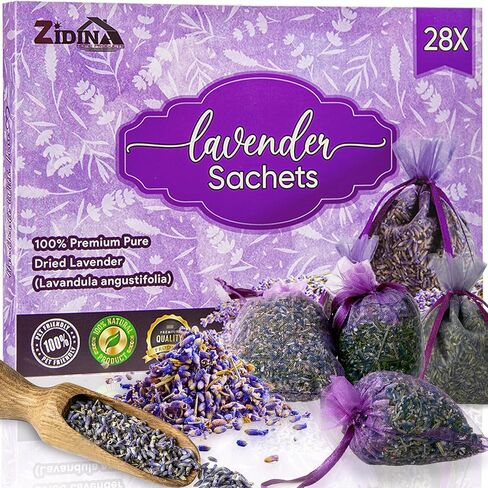 14 Pack French Lavender Sachet Bags for Drawers and Closets - Natural Fresh Dried Lavender Bags for Clothes Storage, Relaxing Fragrance Lavendar, Ideal for Wardrobes, Luggage & Home Organization in Saudi Arabia