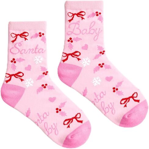 xo, Fetti Santa Baby Knit Socks | Pink Christmas Socks, Cozy Winter Lounge, Stocking Stuffer, Gift Ready Pair, Holiday Gifting, Girly Style in Saudi Arabia