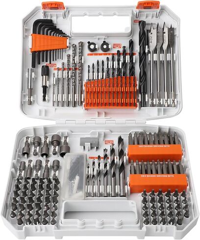 COMOWARE Drill Bits Set，195Pcs Drill Bits with 205Pcs Wall Plugs, Titanium Twist Dill Bits Brad Point Impact Driver Drill Bits Screwdriver Bits Set with Tough Case for Metal Concrete Masonry Wood in Kuwait