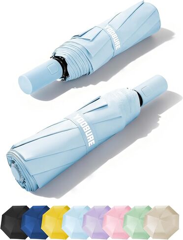 Yoobure Automatic Travel Umbrellas for Rain - Portable & Compact Umbrella for Backpack, Car, UV Umbrellas for Sun Protection, Windproof Folding Small Umbrella in Macaron for Kids, Women, Colorful in Saudi Arabia