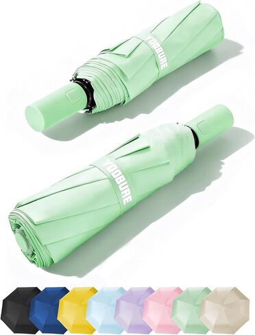 Yoobure Automatic Travel Umbrellas for Rain - Portable & Compact Umbrella for Backpack, Car, UV Umbrellas for Sun Protection, Windproof Folding Small Umbrella in Macaron for Kids, Women, Colorful in Saudi Arabia
