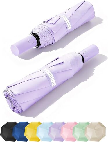 Yoobure Automatic Travel Umbrellas for Rain - Portable & Compact Umbrella for Backpack, Car, UV Umbrellas for Sun Protection, Windproof Folding Small Umbrella in Macaron for Kids, Women, Colorful in Saudi Arabia