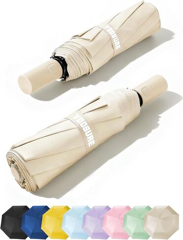 Yoobure Automatic Travel Umbrellas for Rain - Portable & Compact Umbrella for Backpack, Car, UV Umbrellas for Sun Protection, Windproof Folding Small Umbrella in Macaron for Kids, Women, Colorful in Saudi Arabia