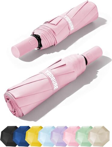 Yoobure Automatic Travel Umbrellas for Rain - Portable & Compact Umbrella for Backpack, Car, UV Umbrellas for Sun Protection, Windproof Folding Small Umbrella in Macaron for Kids, Women, Colorful in Saudi Arabia